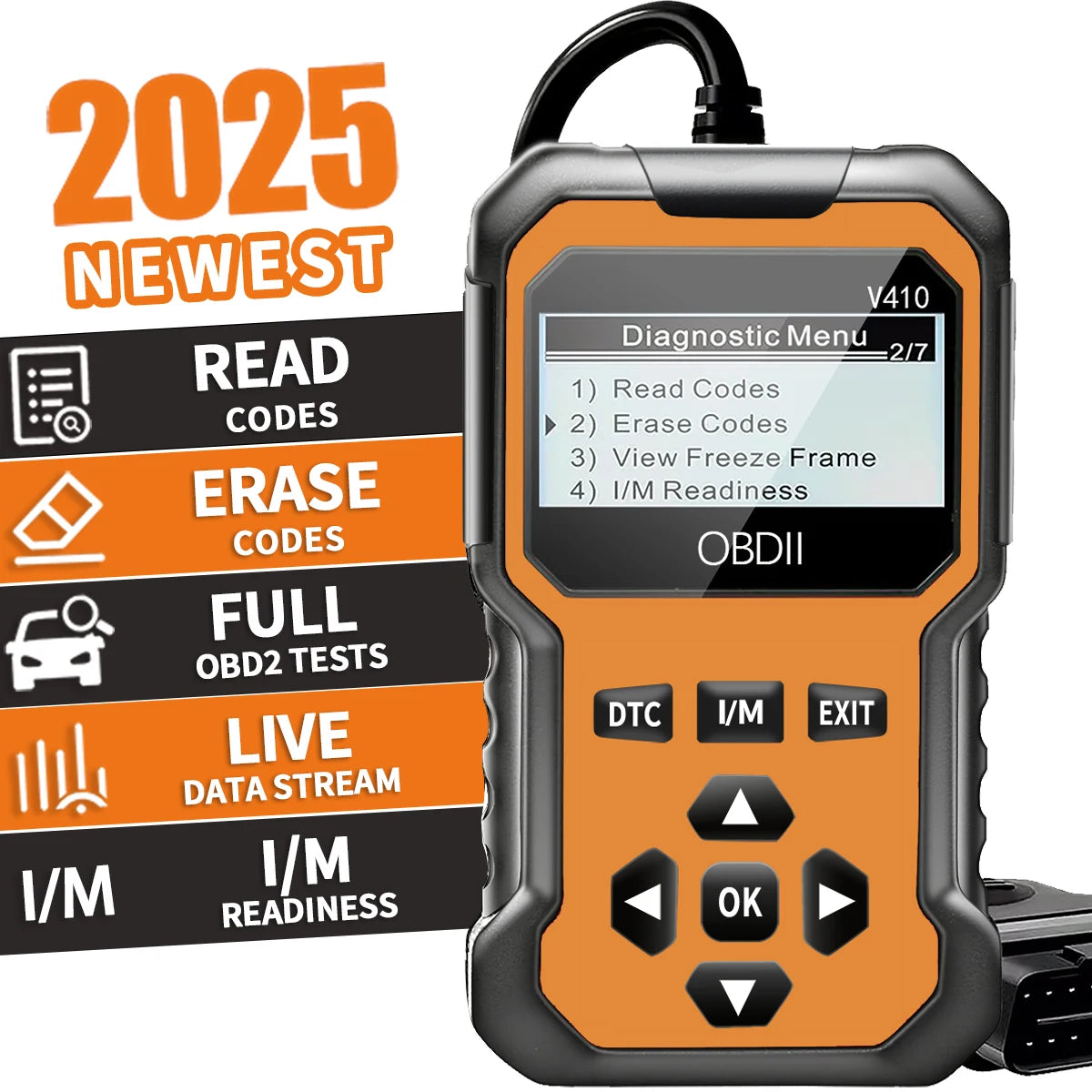 OBD2 Car Diagnostic Scanner — Read & Clear Engine Codes, Works on All Cars 1996 & Newer