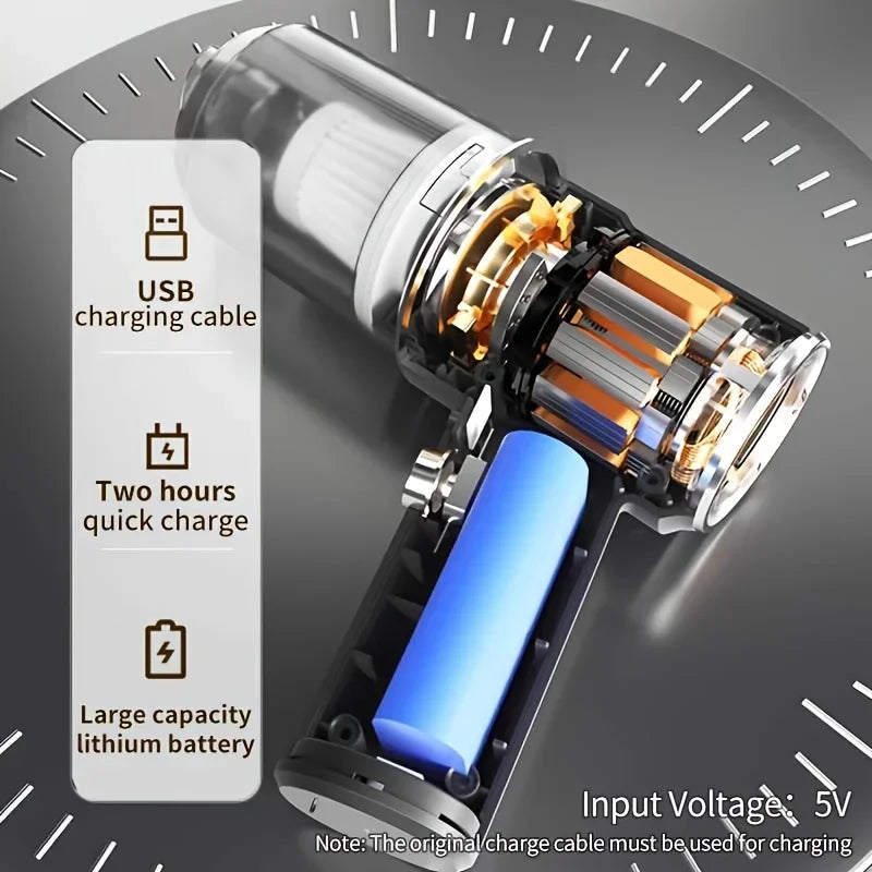 Cordless Car Vacuum — 690000Pa Powerful Suction, Wireless & Lightweight